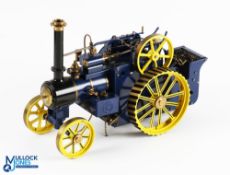 D R Mercer (DRM) Birmingham Scale Live Steam Traction Engine finished in blue and yellow, fitted