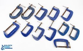 Record Tools Collection of G Clamps 3" and 4" Clamps, 6 x No.4 and 5 x No.3 (13)