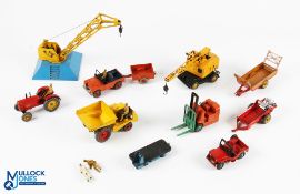 Dinky Diecast Toys Agricultural Commercial Vehicles, of Coventry Climax forklift, Coles mobile
