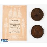 London Institution - Bronze Membership Ticket Circa 1820s-30s - with medallions Obverse; Seated