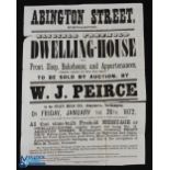 Ephemera - Sales Notice 1872 for various properties in Abingdon Street, Northampton, approx.