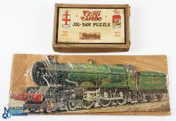 GWR Wooden Jig-Saw Puzzle King George V, 150+ pieces all complete and original box G