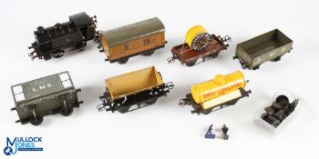 Hornby O Gauge Tinplate Clockwork Locomotive, Rolling Stock and Spares, to include a type 40
