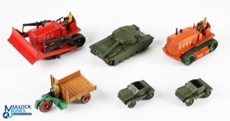 Dinky Diecast Toys Army and Commercial Vehicles, to include Motocart, Heavy Tractor, Blaw Knox