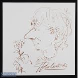 Entertainment - Roman Polanski - Original Self Portrait Sketch in pencil, measures 25x25cm approx.