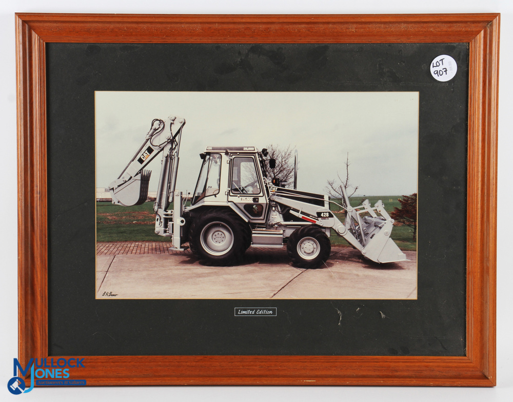 Caterpillar Cat 428 Series II, framed limited edition photograph, frame and mounted under glass - #