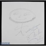 Autograph - Sheridan Morley - Original Self Portrait Sketch inscribed 'wishful self-portrait June 91