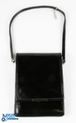 Period Charles Jordan Black leather Shoulder Handbag, single flap with zipped compartment -size #