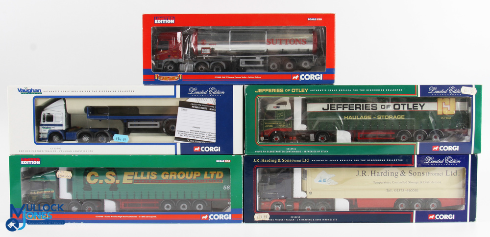 Corgi 1/50 Scale Lorries (5) - CC12416 Volvo FH globetrotter curtainside Jefferies of Otley, CC12703