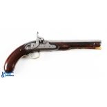 J Harding & Son 19th century Coaching Percussion Pistol with walnut stock with brass fittings,