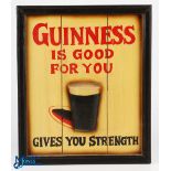 Guinness is Good For You - Gives You Strength Wooden Sign, a modern painted advertising sign -