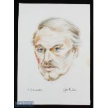 Entertainment - Keith Michell Original Self Portrait Sketch in pencil and ink, inscribed 'Oh to