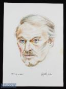 Entertainment - Keith Michell Original Self Portrait Sketch in pencil and ink, inscribed 'Oh to