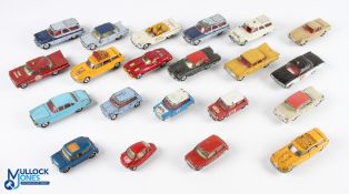 21x Corgi Diecast Toy Cars, most are play worn with noted examples of a good No.334 BMC Mini-
