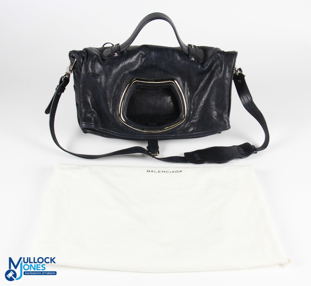 Balenciaga blue leather convertible tote, the large bag has original mirror inside, size #36cm x - Image 3 of 3