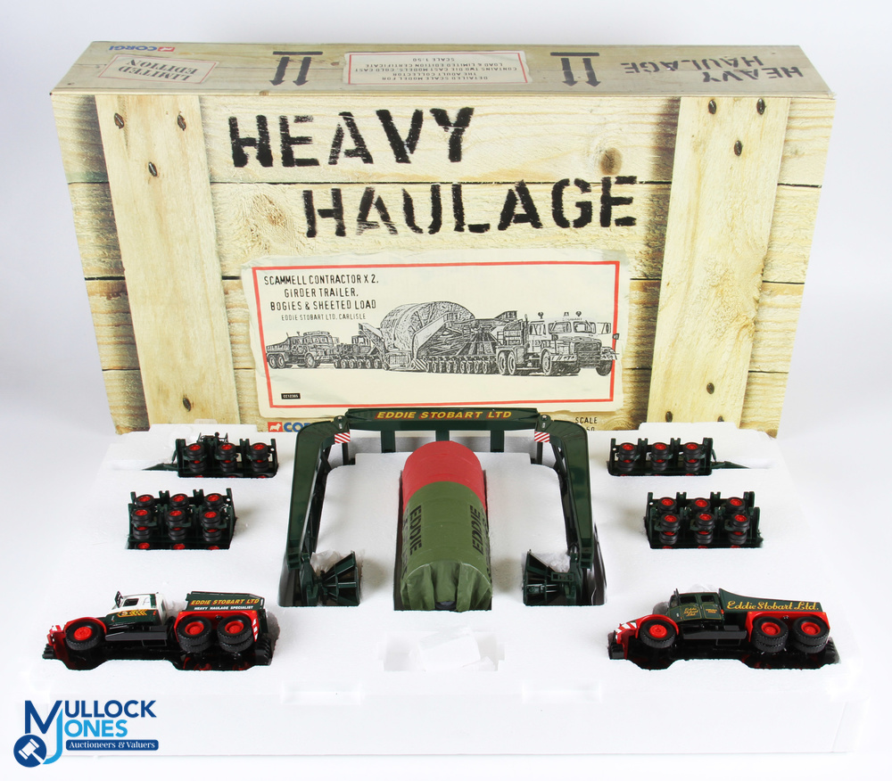 Corgi Heavy Haulage CC12305 Eddie Stobart Ltd, Carlisle Scammell Contractor x2, girder trailer,