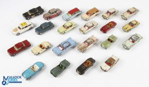 24x Corgi Diecast Toy Cars, all are play worn with noted examples of Chevrolet Impala, Plymouth