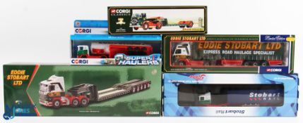 Corgi and Tekno Eddie Stobart Commercial Vehicles, to include Stobart rail, ERF KV low loader 11601,