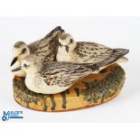 Studio Pottery Model of 3 Sanderling Shore Birds, a good-looking item with makers mark of