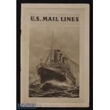 US Mail Lines early 1920s - An Impressive 24 page Publication, with 21 photographs of their ships