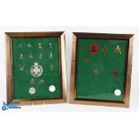 A Collection of Gurkha Restrike Military Army Cap Badges, all mounted and framed