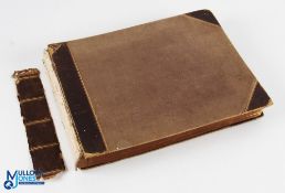Photo Album 19th century - large folio album with a considerable number of b&w photos, some
