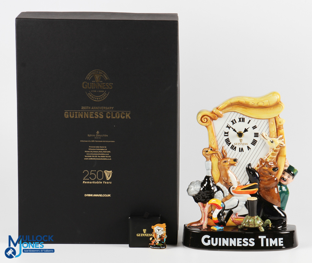 Royal Doulton Guinness 250th Anniversary Clock, ltd edition unnumbered, unused in original box and