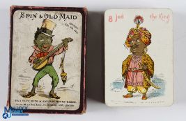 Playing Cards - full deck of cards for a game called 'Spin & Old Maid' issued by Thomas de la Rue