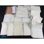 Indentures (qty) - carton containing a qty of 19th c indentures on parchment, together with a bundle