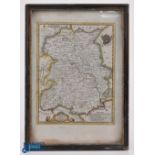 Shropshire - Map - miniature map of the county by Thomas Kitchen, mid-18th c, framed