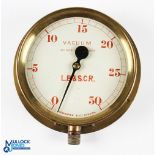 London Brighton and South Coast Railway Brass Vacuum gauge 0-30 -21cm diameter instrument, with