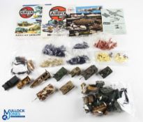 Airfix and Tamiya Scale Figures Catalogues, completed and painted models, with tanks, armoured