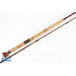 William Garden Aberdeen greenheart course rod 12' 2pc, 24" handle with brass sliding reel fittings