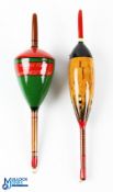 2x large Andrew Field Floats, a super gazette float and a feather inlay float, both in G+ condition