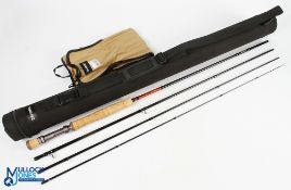 Daiwa Laxa SW carbon fly rod 10ft 4pc line 8#, alloy double uplocking reel seat with fighting