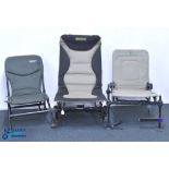 3x Padded Fishing Chairs, 2 made by Korum - one with arm rests, and one made by Starbaits session