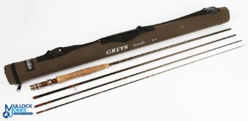 Greys Alnwick "Streamflex" carbon nymphing fly rod 10ft 4pc, line 4#, double alloy uplocking reel