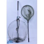 Sharpes of Aberdeen Gye Net, with aluminium frame with canvas strap, plus an Abu Garcia 600 small