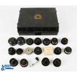 Daiwa plastic case with 18x Mitchell spare spools (18)