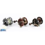 3x Vintage American Multiplier Reels - True Temper Ocean City 112D, Pflueger Golden West 1878 and