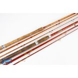 Poolson Redditch Glass Avon style rod 11ft 6" 3pc (tip 2" short), 22" handle with alloy sliding reel
