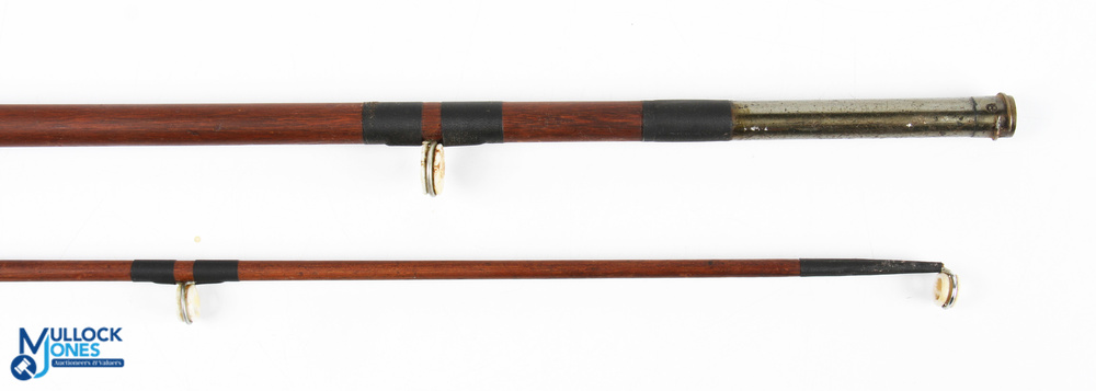 William Garden Aberdeen greenheart course rod 12' 2pc, 24" handle with brass sliding reel fittings - Image 4 of 4