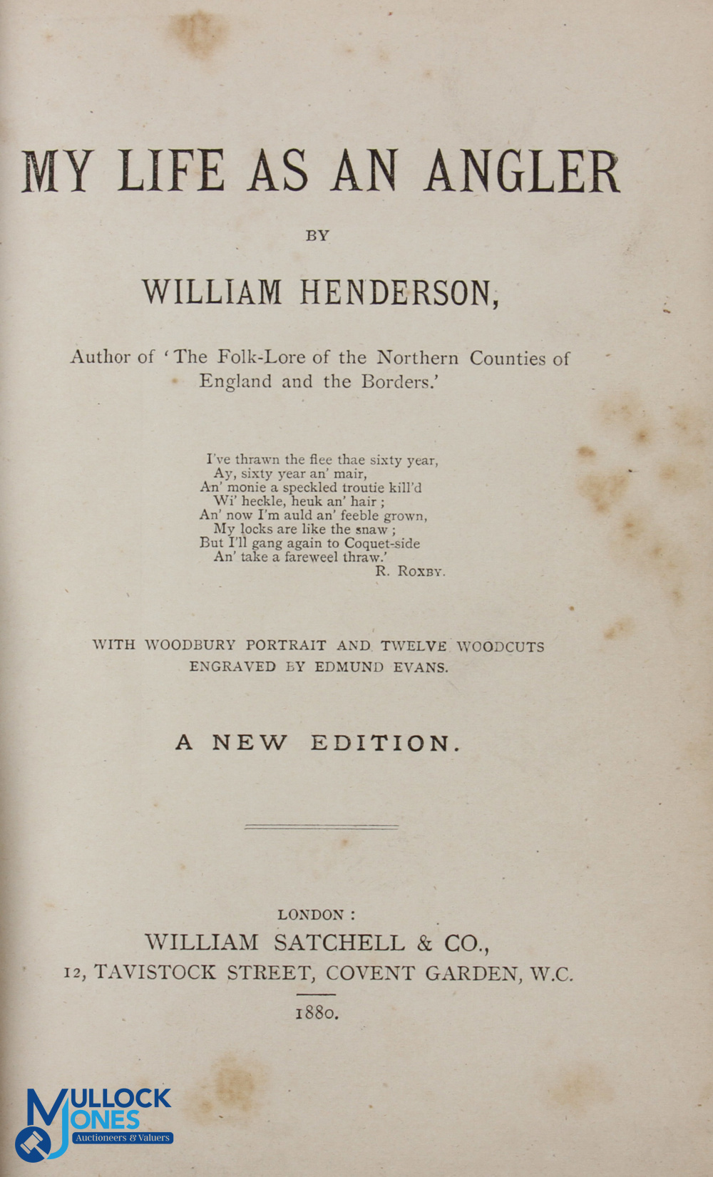 1880 My Life as an Angler W Henderson, new edition 12 woodcuts by Edmund Evans green boards F-G - Image 2 of 2