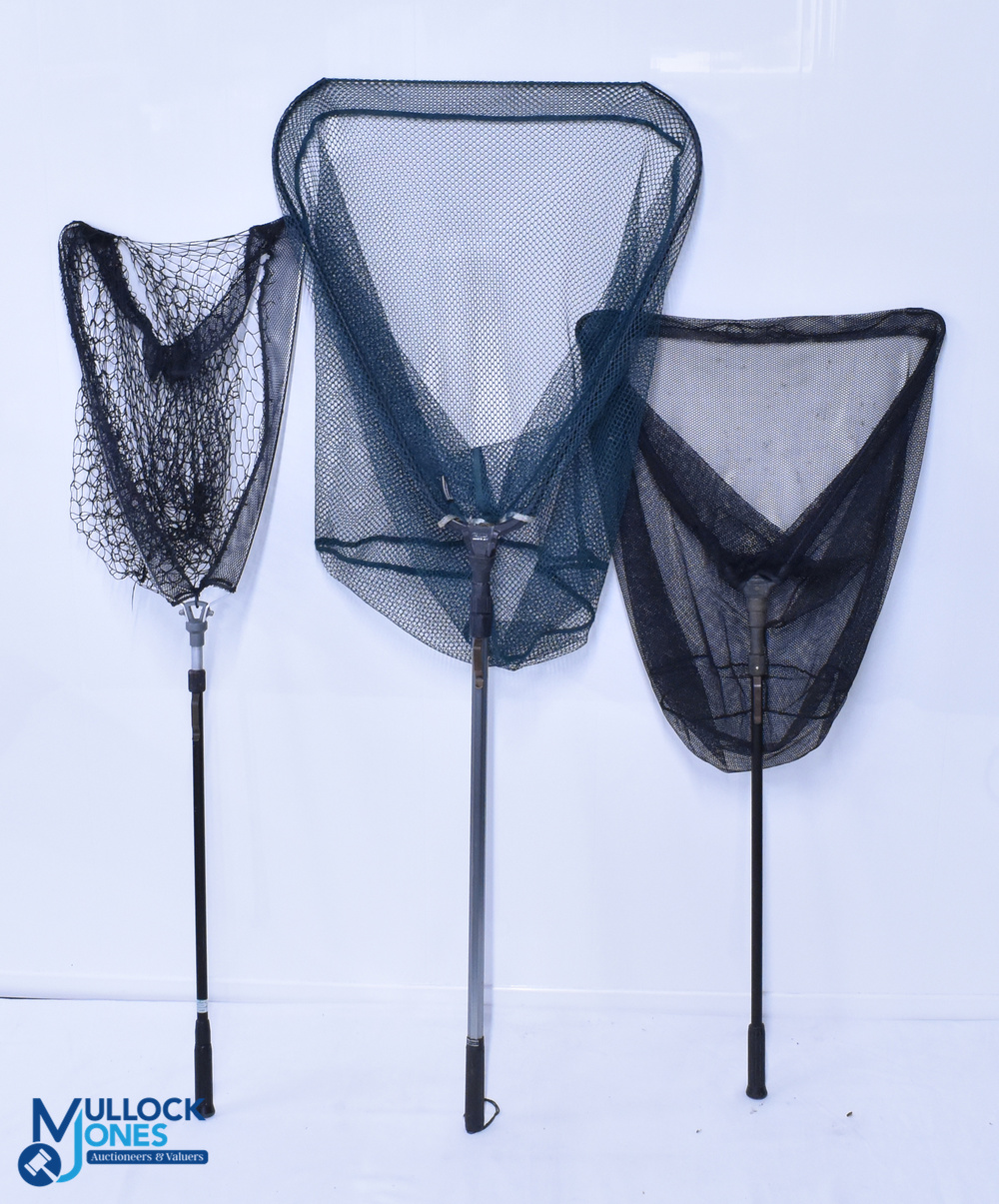 3x Folding and extendable Landing Nets, 2x Wilco Scotland and a Shakespeare's net G