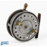 Wallace Watson 4" Patent alloy casting reel in Silex style Pat No136217 - with various tensioners