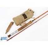 Sharpes Aberdeen Scottie Brand split cane trout fly rod 9' 6" 2pc, line 7#, alloy uplocking reel