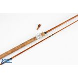 B James & Son, Ealing London, Richard Walker Mk IV 1960s split cane carp rod, 10ft 2pc, 28in