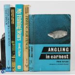 5x Fred Taylor Fishing Books, to include 4x 1st editions and one signed copy, Angling in Earnest