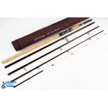 J W Young Travel Barbel 10545 carbon rod 12ft 5pc, 25in handle with alloy down locking Rovex reel