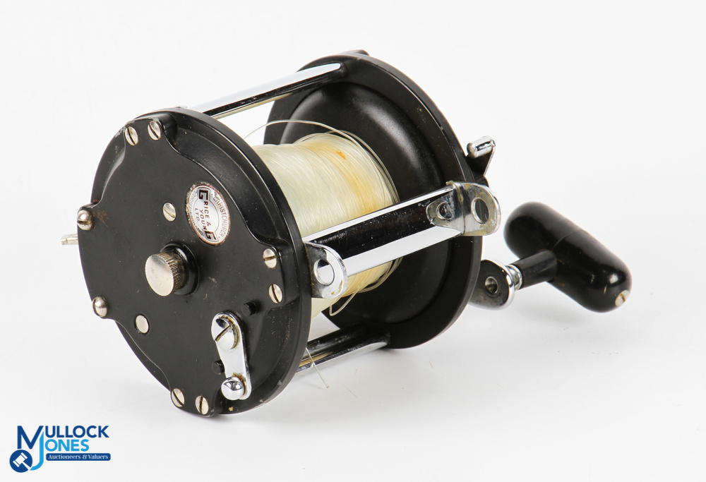 Grice & Young Tatler Supreme Model 4 Boxed Multiplier Reel in black with paperwork and tool, shows - Bild 2 aus 3